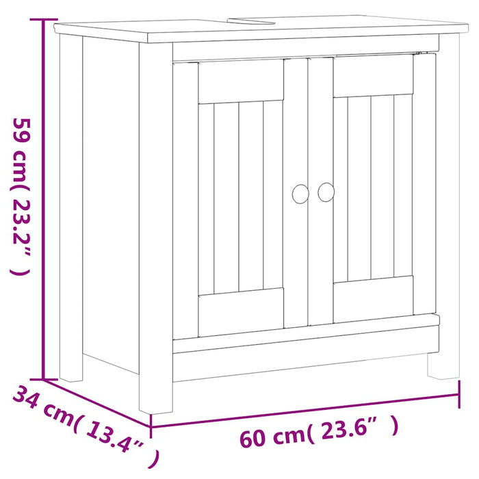 Set mobilier baie, 3 piese, „BERG” , negru, lemn masiv de pin - WALTI WALTI