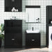 Set mobilier baie, 3 piese, „BERG” , negru, lemn masiv de pin - WALTI WALTI