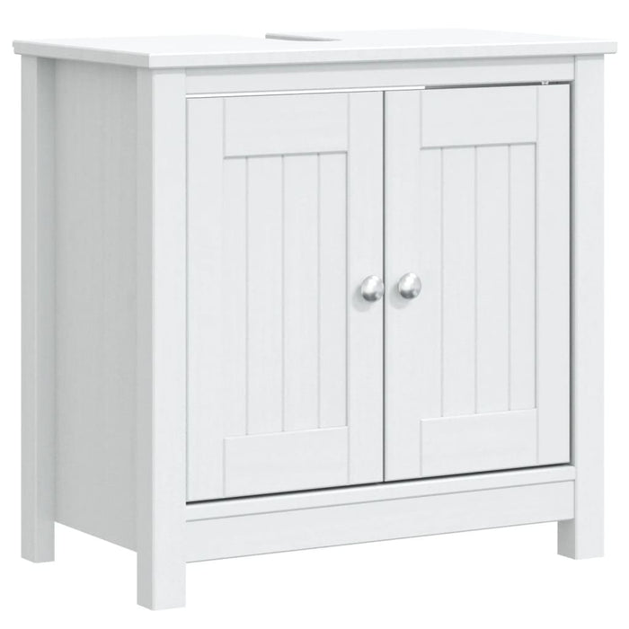 Set mobilier baie, 3 piese, „BERG”, alb, lemn masiv de pin - WALTI WALTI