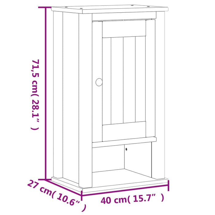 Set mobilier baie, 3 piese, „BERG”, alb, lemn masiv de pin - WALTI WALTI