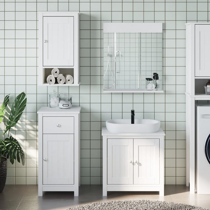 Set mobilier baie, 3 piese, „BERG”, alb, lemn masiv de pin - WALTI WALTI