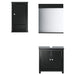 Set mobilier baie, 3 piese, „BERG” , negru, lemn masiv de pin - WALTI WALTI