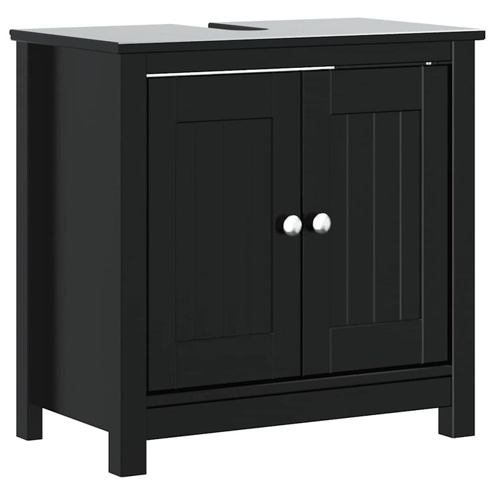 Set mobilier baie, 3 piese, „BERG” , negru, lemn masiv de pin - WALTI WALTI