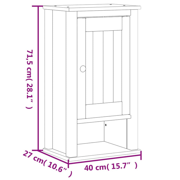 Set mobilier baie, 3 piese, „BERG” , negru, lemn masiv de pin - WALTI WALTI