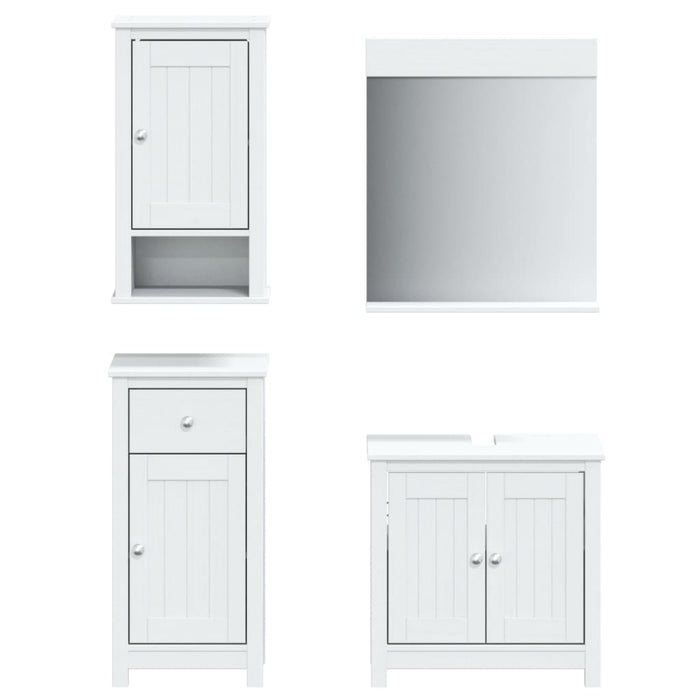 Set mobilier baie BERG, 4 piese, alb, lemn masiv de pin - WALTI WALTI