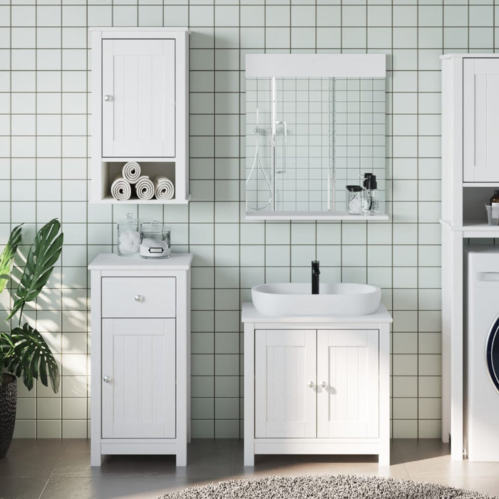 Set mobilier baie BERG, 4 piese, alb, lemn masiv de pin - WALTI WALTI