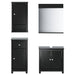 Set mobilier baie, 4 piese, „BERG” , negru, lemn masiv de pin - WALTI WALTI