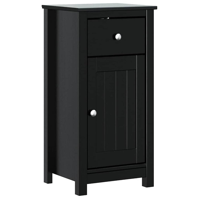Set mobilier baie, 4 piese, „BERG” , negru, lemn masiv de pin - WALTI WALTI
