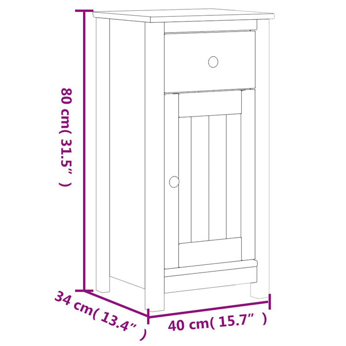 Set mobilier baie, 4 piese, „BERG” , negru, lemn masiv de pin - WALTI WALTI