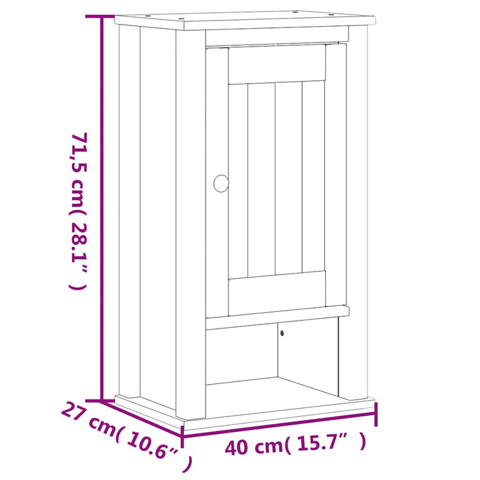 Set mobilier baie, 4 piese, „BERG” , negru, lemn masiv de pin - WALTI WALTI