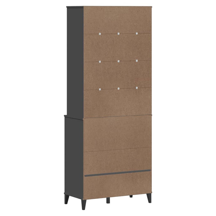 Dulap înalt „VIKEN” gri antracit 80x40x200 cm lemn masiv de pin WALTI
