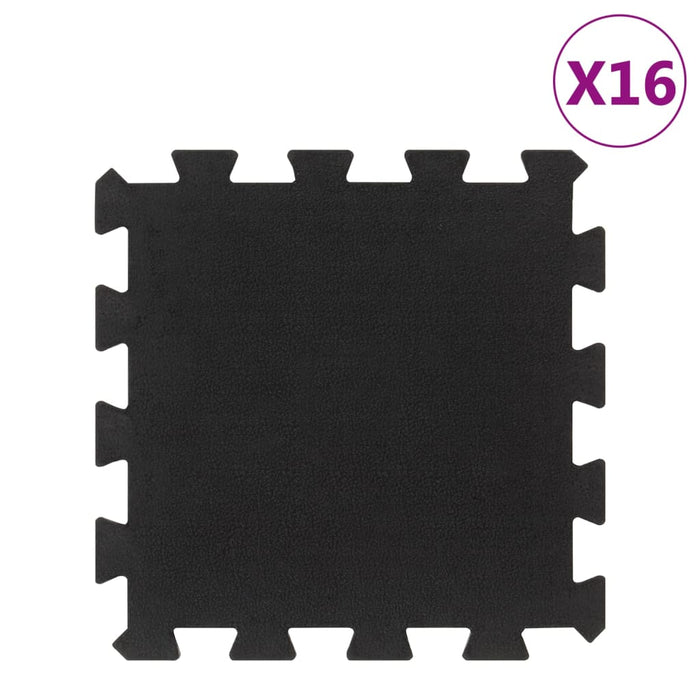 Plăci de podea din cauciuc, 16 buc., negru, 16 mm, 30x30 cm - WALTI WALTI