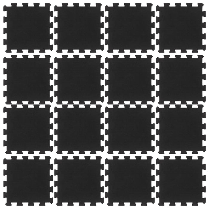 Plăci de podea din cauciuc, 16 buc., negru, 16 mm, 30x30 cm - WALTI WALTI