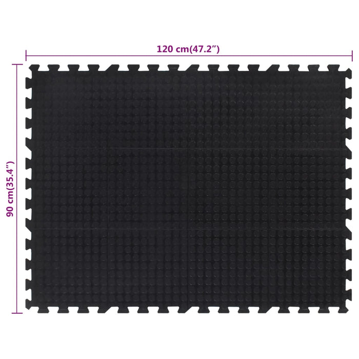 Placă de podea din cauciuc, negru, 12 mm, 90x120 cm - WALTI WALTI