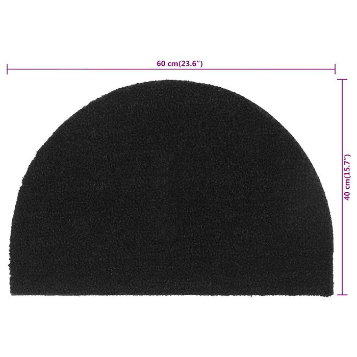 Covoraș de ușă semirotund, negru, 40x60 cm, fibre de cocos - WALTI WALTI
