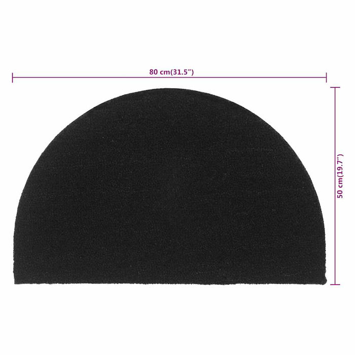 Covoraș de ușă semirotund, negru, 50x80 cm, fibre de cocos - WALTI WALTI