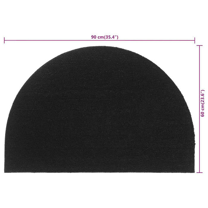 Covoraș de ușă semirotund, negru, 60x90 cm, fibre de cocos - WALTI WALTI