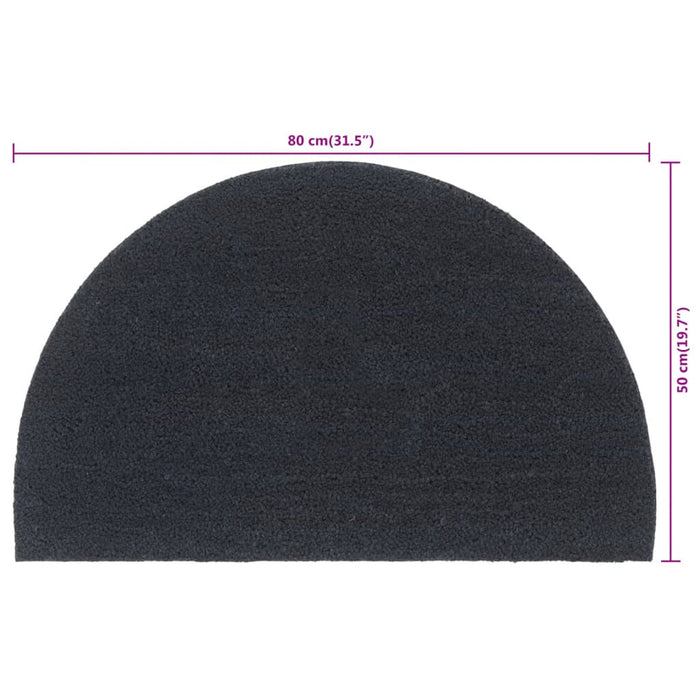 Covoraș de ușă semirotund, Gri închis, 50x80 cm, fibre de cocos - WALTI WALTI
