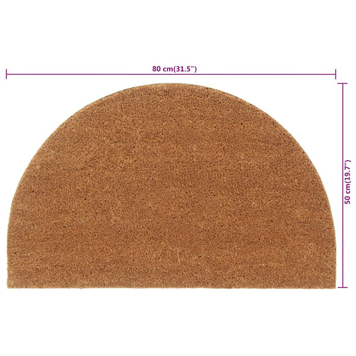 Covoraș de ușă natural semirotund, 50x80 cm, fibre de cocos - WALTI WALTI