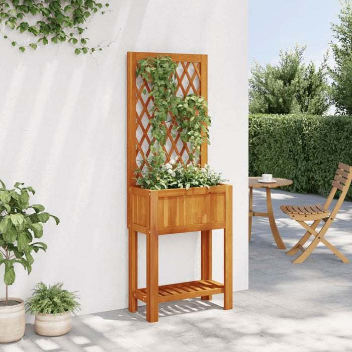 Jardinieră cu spalier/poliță, 55x29,5x152 cm, lemn masiv acacia - WALTI WALTI