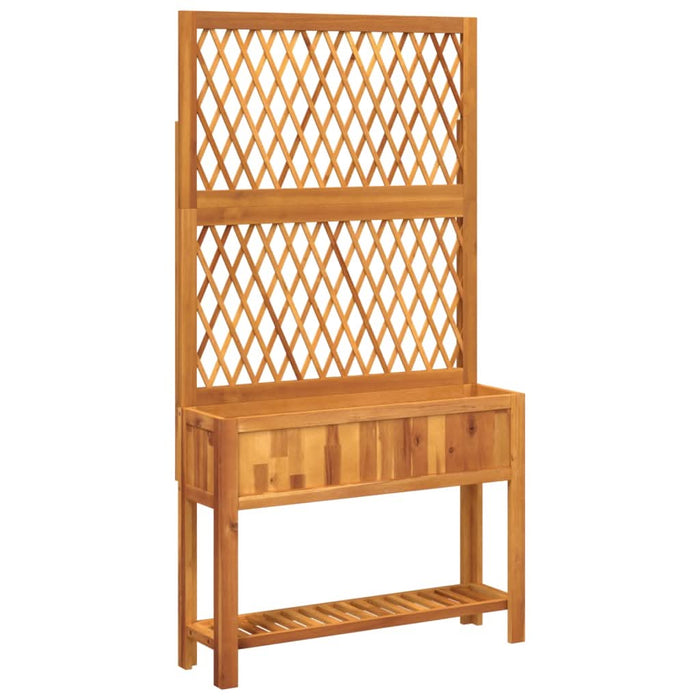 Jardinieră cu spalier/poliță, 100x32x185 cm, lemn masiv acacia - WALTI WALTI