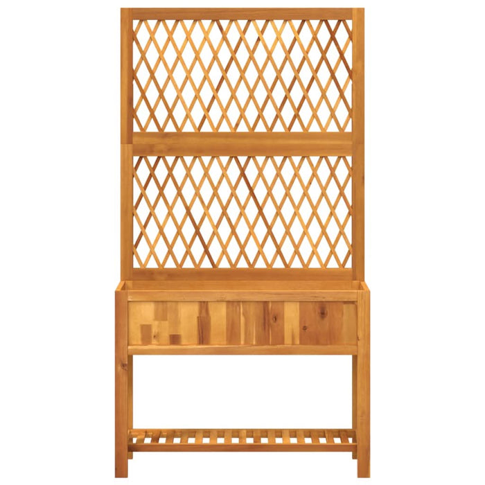 Jardinieră cu spalier/poliță, 100x32x185 cm, lemn masiv acacia - WALTI WALTI