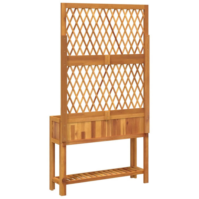 Jardinieră cu spalier/poliță, 100x32x185 cm, lemn masiv acacia - WALTI WALTI