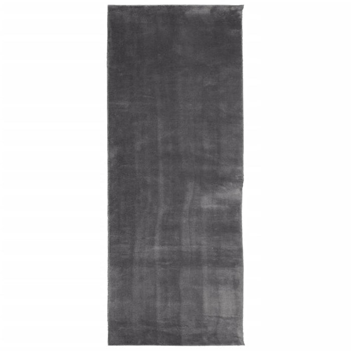 Covor HUARTE, fir scurt, moale și lavabil, antracit, 80x200 cm - WALTI WALTI