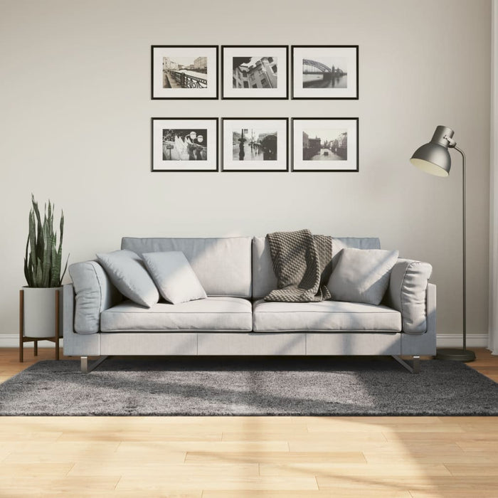 Covor HUARTE, fir scurt, moale și lavabil, antracit, 120x170 cm WALTI
