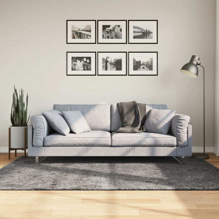Covor HUARTE, fir scurt, moale și lavabil, antracit, 140x200 cm - WALTI WALTI