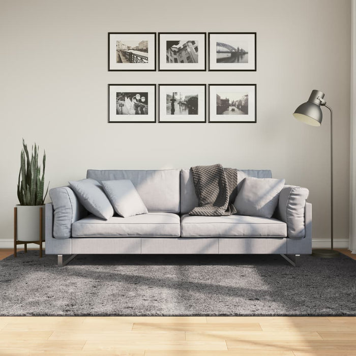 Covor HUARTE, fir scurt, moale și lavabil, antracit, 160x230 cm - WALTI WALTI