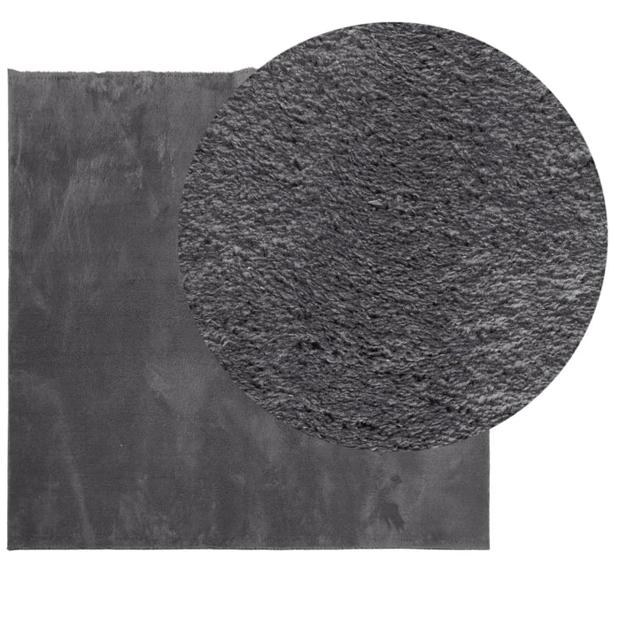 Covor HUARTE, fir scurt, moale și lavabil, antracit, 200x200 cm - WALTI WALTI