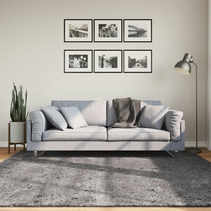 Covor HUARTE, fir scurt, moale și lavabil, antracit, 200x200 cm - WALTI WALTI