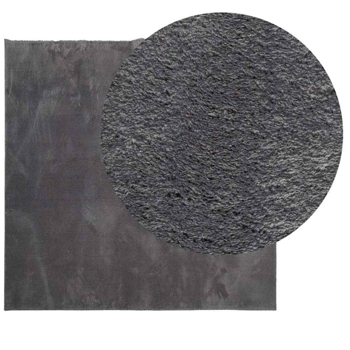 Covor HUARTE, fir scurt, moale și lavabil, antracit, 240x240 cm - WALTI WALTI