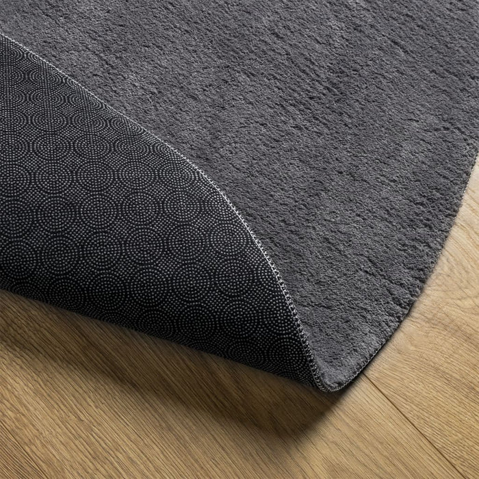 Covor HUARTE, fir scurt, moale și lavabil, antracit, Ø 100 cm - WALTI WALTI