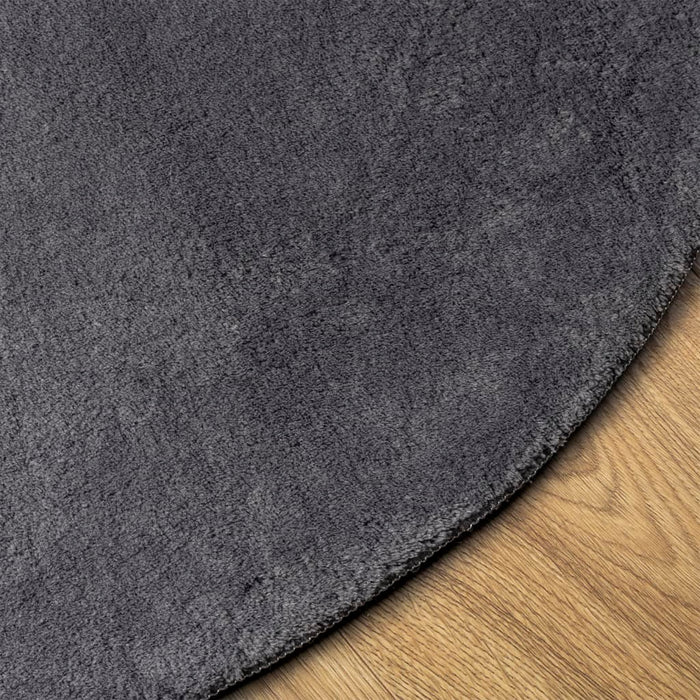 Covor HUARTE, fir scurt, moale și lavabil, antracit, Ø 160 cm - WALTI WALTI