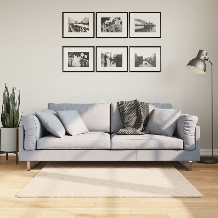Covor HUARTE, fir scurt, moale și lavabil, bej, 120x120 cm - WALTI WALTI