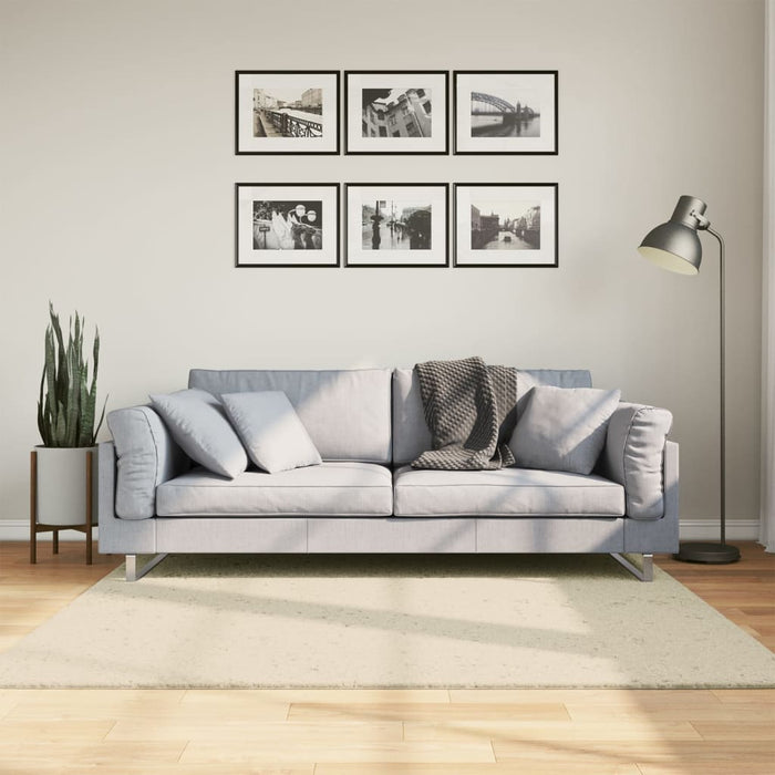 Covor HUARTE, fir scurt, moale și lavabil, crem, 160x160 cm - WALTI WALTI