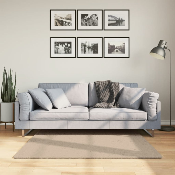 Covor HUARTE, fir scurt, moale și lavabil, nisipiu, 120x120 cm - WALTI WALTI