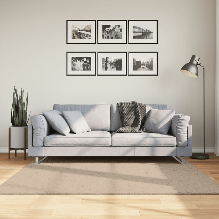 Covor HUARTE, fir scurt, moale și lavabil, nisipiu, 160x160 cm - WALTI WALTI