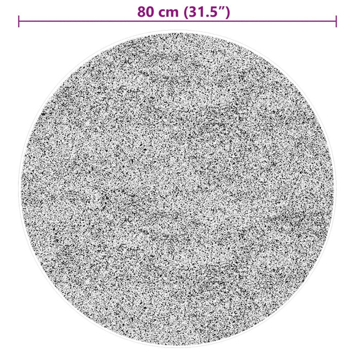 Covor HUARTE, fir scurt, moale și lavabil, gri, Ø 80 cm - WALTI WALTI
