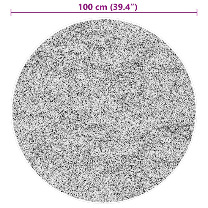 Covor HUARTE, fir scurt, moale și lavabil, gri, Ø 100 cm - WALTI WALTI