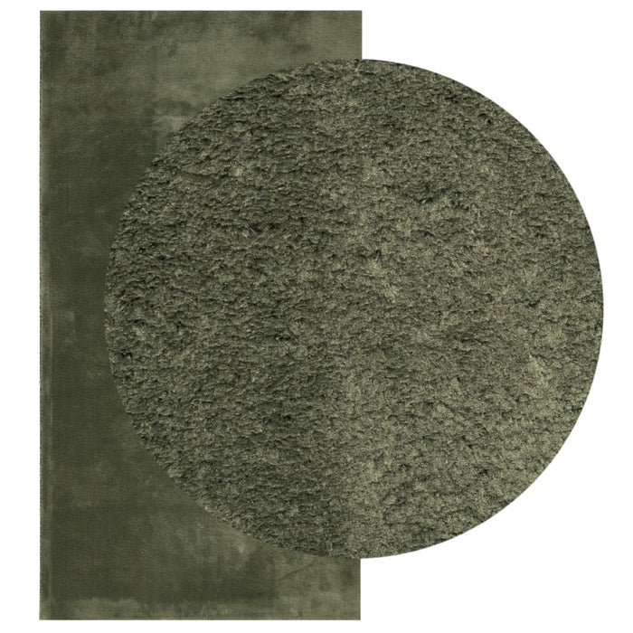 Covor HUARTE, fir scurt, moale și lavabil verde pădure 80x150cm - WALTI WALTI