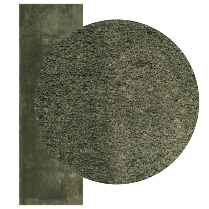 Covor HUARTE, fir scurt, moale și lavabil verde pădure 80x250cm - WALTI WALTI