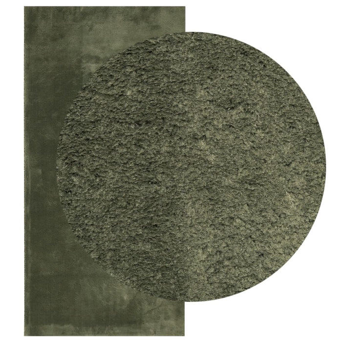 Covor HUARTE, fir scurt moale și lavabil verde pădure 100x200cm - WALTI WALTI