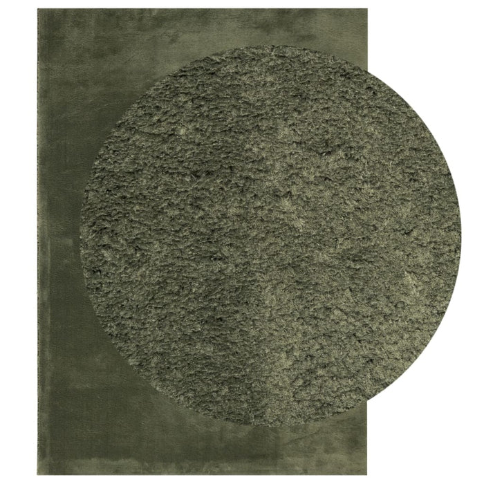 Covor HUARTE, fir scurt moale și lavabil verde pădure 120x170cm WALTI