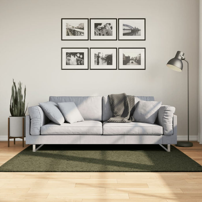 Covor HUARTE, fir scurt moale și lavabil verde pădure 120x170cm WALTI