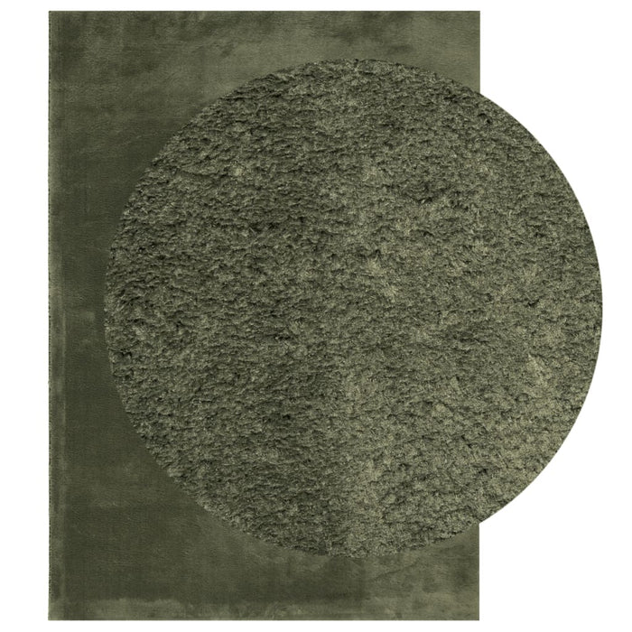 Covor HUARTE, fir scurt moale și lavabil verde pădure 140x200cm WALTI