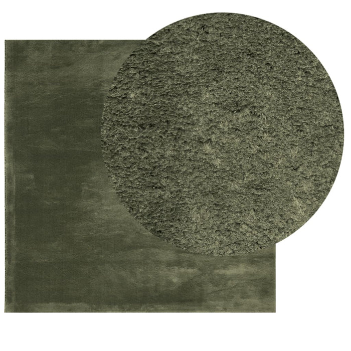 Covor HUARTE, fir scurt moale și lavabil verde pădure 160x160cm WALTI