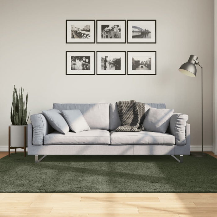 Covor HUARTE, fir scurt moale și lavabil verde pădure 160x230cm - WALTI WALTI